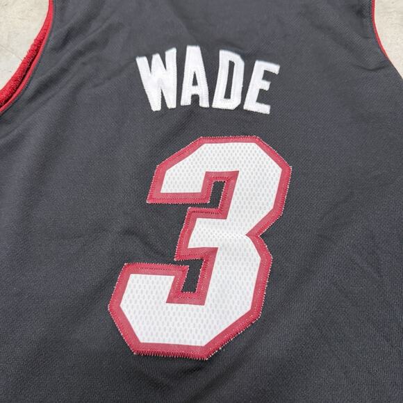 Dwyane Wade MIAMI HEAT ADIDAS NBA SEWN STITCHED Jersey YOUTH MEDIUM - Picture 6 of 7